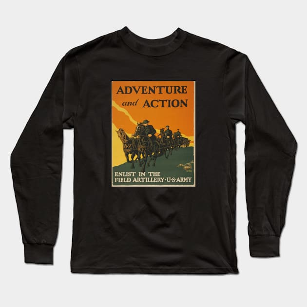 World War I Poster - Adventure And Action! Long Sleeve T-Shirt by Struggleville